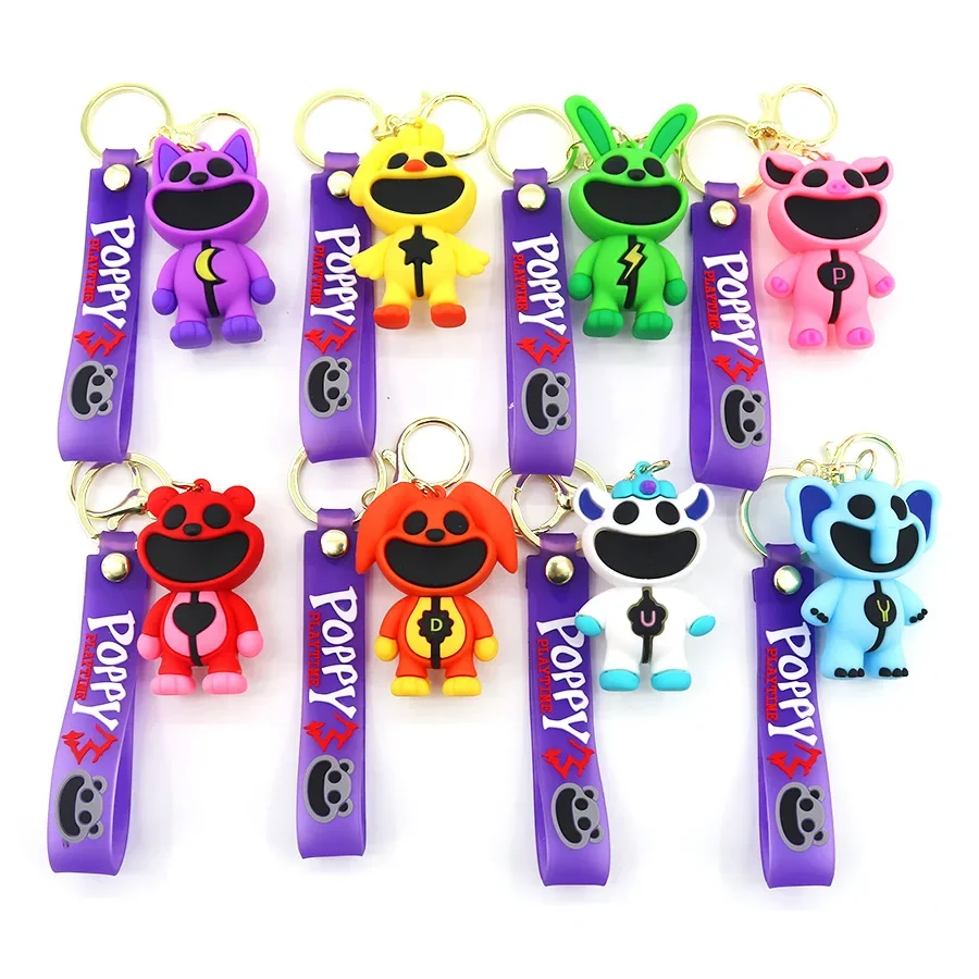 Smiling Critters Terrifying Smiling Animal Keychain PVC Drip Toy Big Mouth Monster Pendant