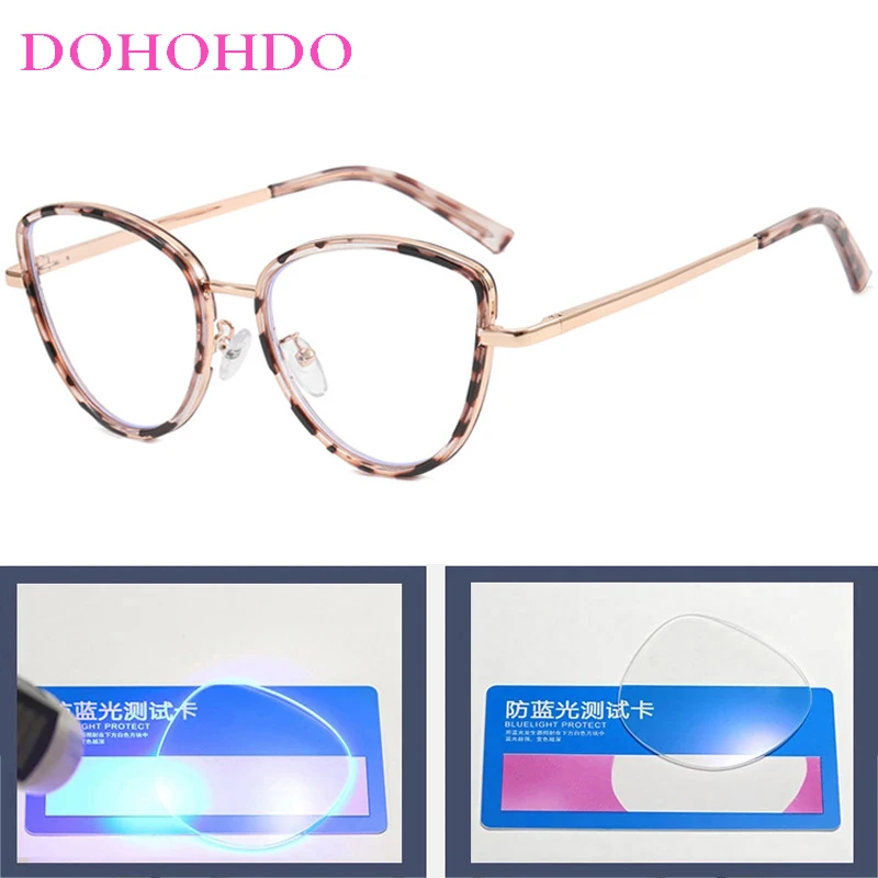 TR90 Luxus Designer Metall Cat Eye Brillen Frauen Mann Mode Marke Optische Spektakel Blau Licht Blockieren Gläser Оhj Len