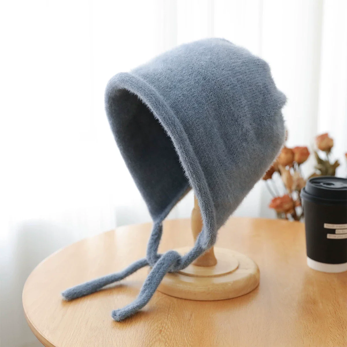 

Зимние норковые бархатные шапки для женщин, милая шапка, вязаная шапка, пуловер с гофрированными ремнями, шапка-балаклава с капюшоном для девочки, подарок