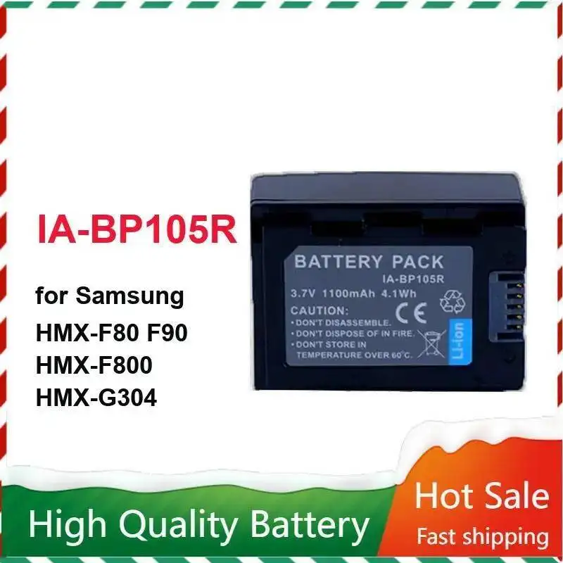 Reliable Replacement IA-BP105R Rapid Charging Camera Battery For Samsung Hmx-F80 F90 Hmx-F800 Hmx-G304 1100Mah
