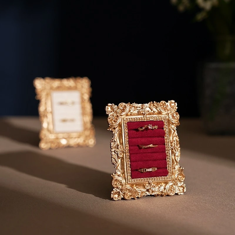 Jewelry Display Stand Vintage Photo Frame Ring Tray Jewelry Store Storage Booth Display Photography Display Item Prop