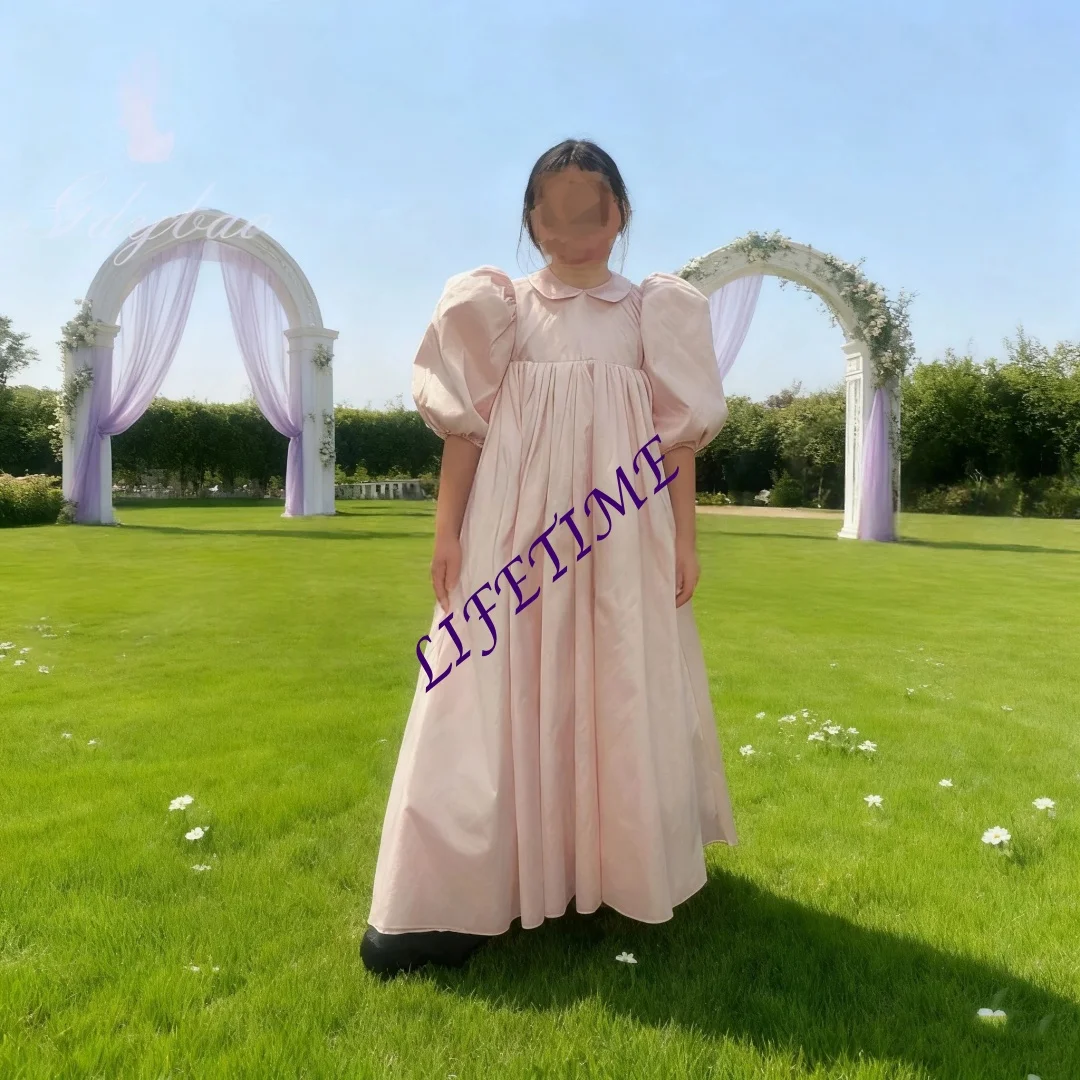 カスタマイズされたピンクフラワーガールドレス結婚式用サテンハイウエスト2026子供の誕生日ブライドメイドパーティーファーストコミュニオンボールガウン