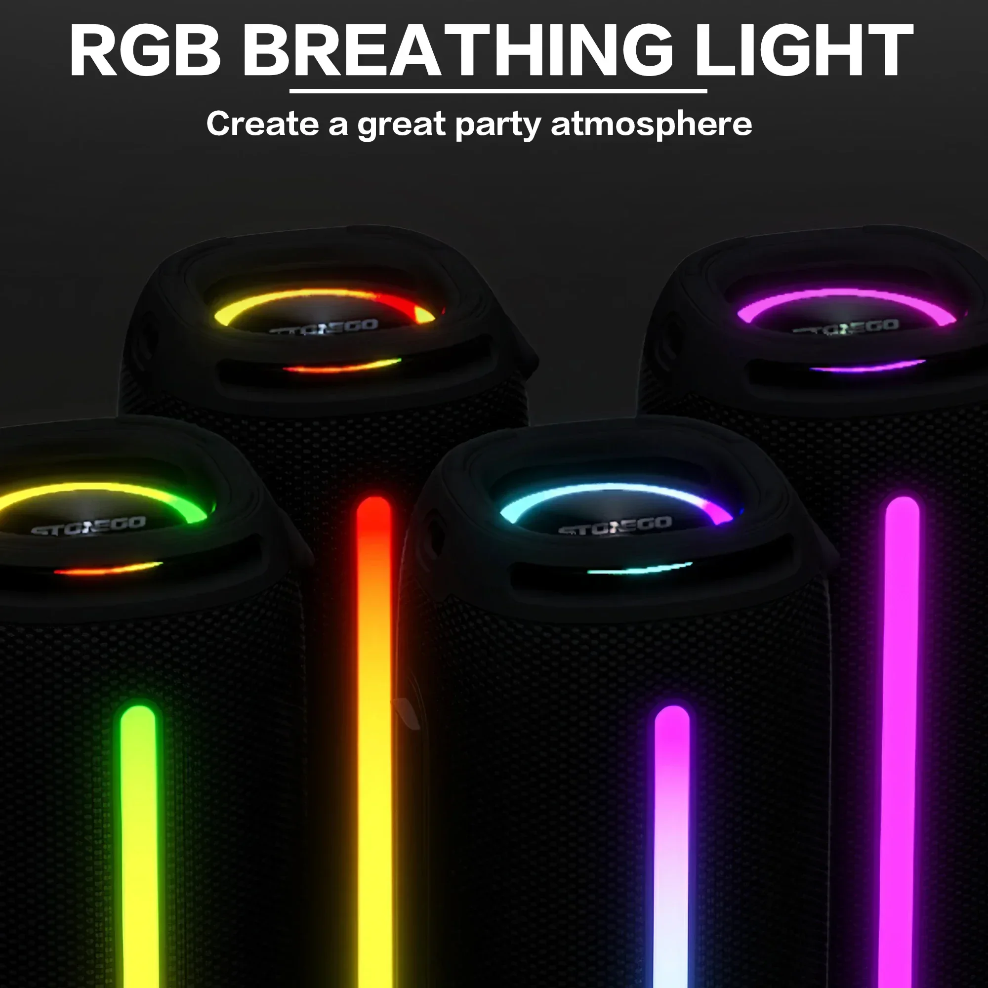Portable Bluetooth 5.3 Wireless Speaker RGB Lantern IPX6 Waterproof Powerful Subwoofer High Quality Audio Outdoor Speaker view 5