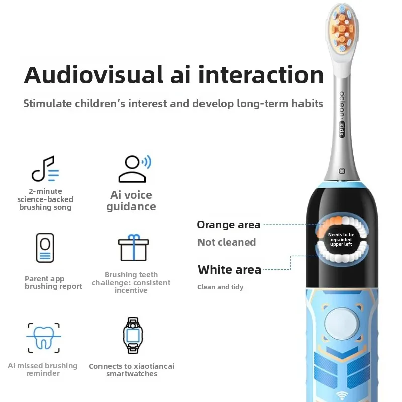 OCLEAN K3PRO AI Interactive Kids Electric Toothbrush Age 4 to 12 Anti Cavity Phone App K3Pro Smart Oral Care  IPX7 Waterproof