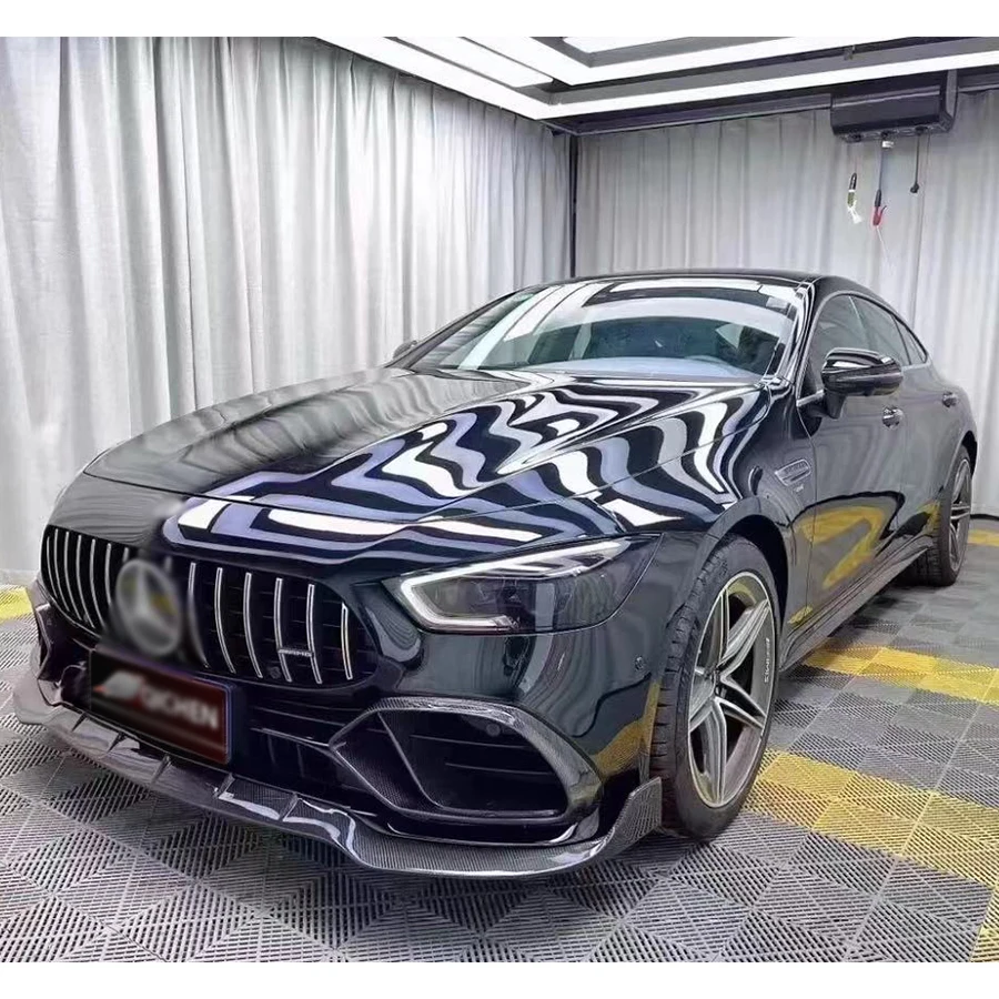 لمرسيدس بنز AMG GT43 GT50 GT53 GT63 ألياف الكربون الجبهة الشفة سيارة الجبهة الوفير الناشر الذقن المفسد اكسسوارات السيارات طقم الجسم #5