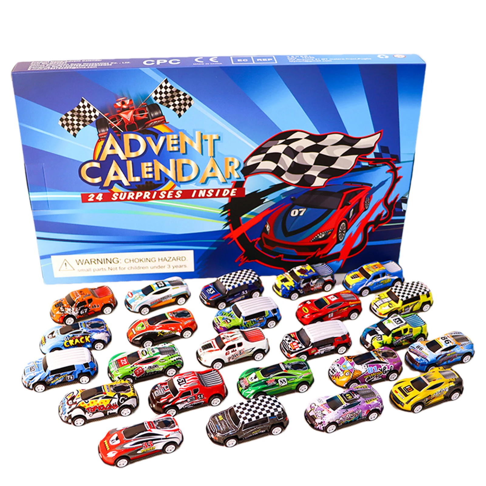 24pcs/set Christmas Countdown Calendar Toy Kids Car Toy Set Christmas Advent Calendar Decompression Vent Toy For Adults Child