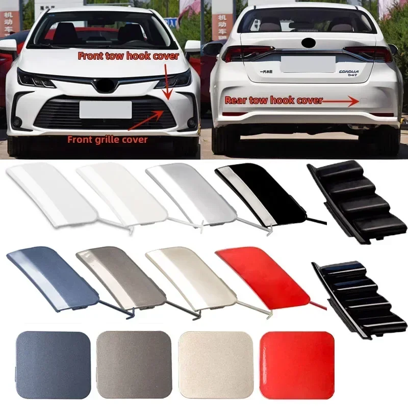 

Car Front Rear Bumper Tow Hook Cap Lower Grille Cover Hauling Eye Lid For Toyota Corolla 2019 2020 2021