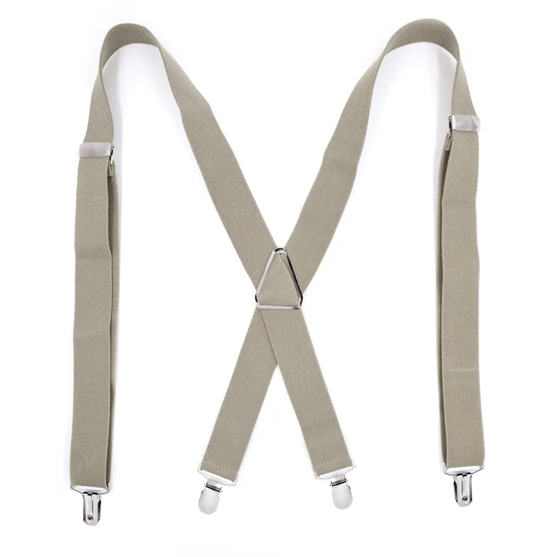 High Quality Men Women Solid Colorful Elastic Suspenders