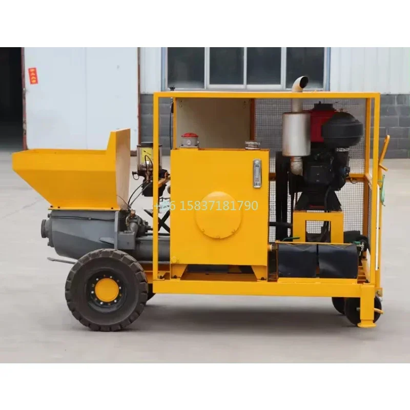 Mesin Pompa Beton Mini Bermesin Diesel untuk Konstruksi Bangunan, Mesin Pompa Beton Pengaduk yang Banyak Digunakan untuk Malaysia