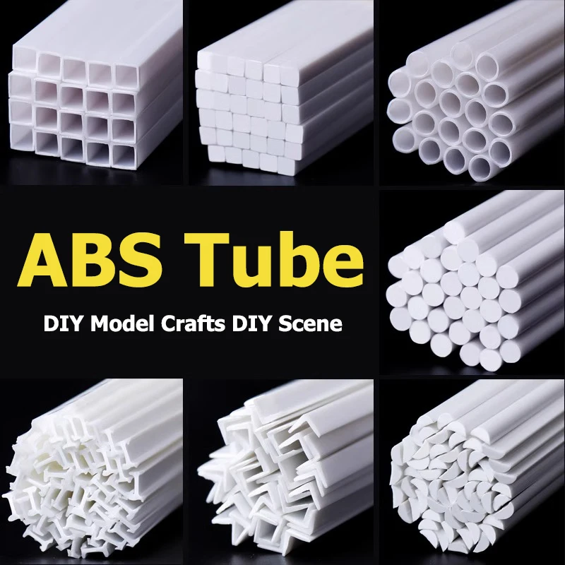 1-50pcs OD 2/2.5/3/4/5/6/8/10mm White ABS Round Hollow Pipe Tube Length 250mm 500mm Plastic Hard Hose DIY Model Crafts