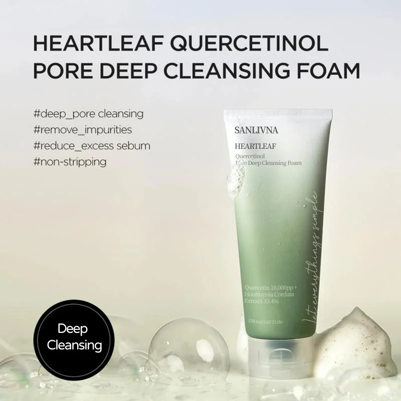 

Cleansing Oil Control Moisturizing Skin Care Face Wash Cleanser Heartleaf Quercetinol Pore Deep C Foaming Cleanser Deeply