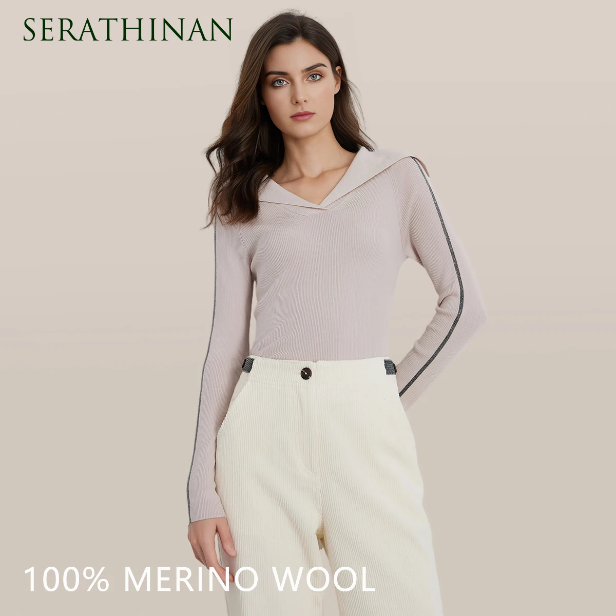 BC910 High-quality luxury brand women\'s Clothing  pullover knitted sweater 100% wool clothes