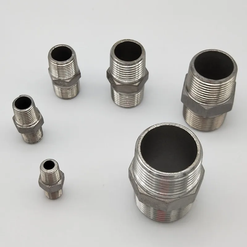 

Stainless Steel 304 1/8" 1/4" 3/8" 1/2" 3/4" 1" 1-1/4" 1-1/2" BSP Male To Male Thread Hex Nipple Threaded Reducer Pipe Fitting