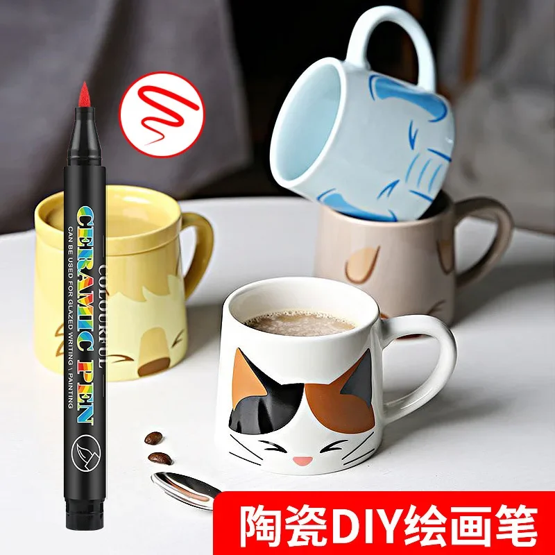 

Guangna 6650 Soft Head Ceramic Painting Pen Set 12/24 Color DIY Creative Glass China Graffiti Soft Pen