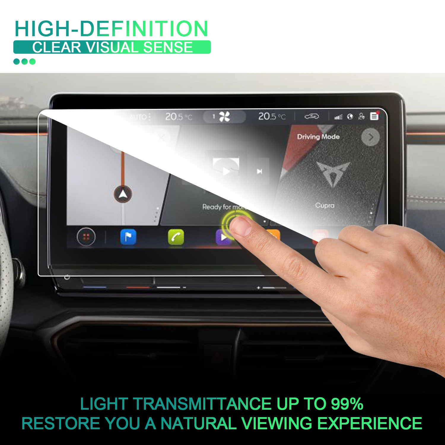 For Cupra Formentor 2021-2024 12-Inch Car Navigation Touch Center Screen Protector Auto For Cupra Formentor Accessories