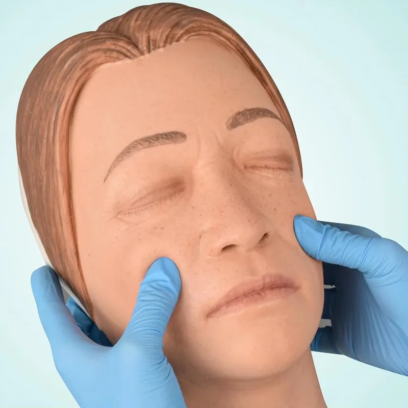 Asian Mannequin Head Facial Injection Manikin Silicone Mannequin Head Injection Simulator Female Face Model for Training Use