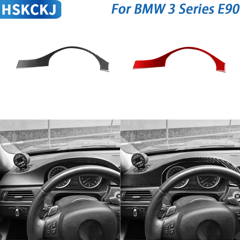 

For BMW 3 Series E90 2005—2012 Car Accessories Carbon Fiebr Driver Side Speedometer Dashboard Paenl Cover Trim Modified Sticker