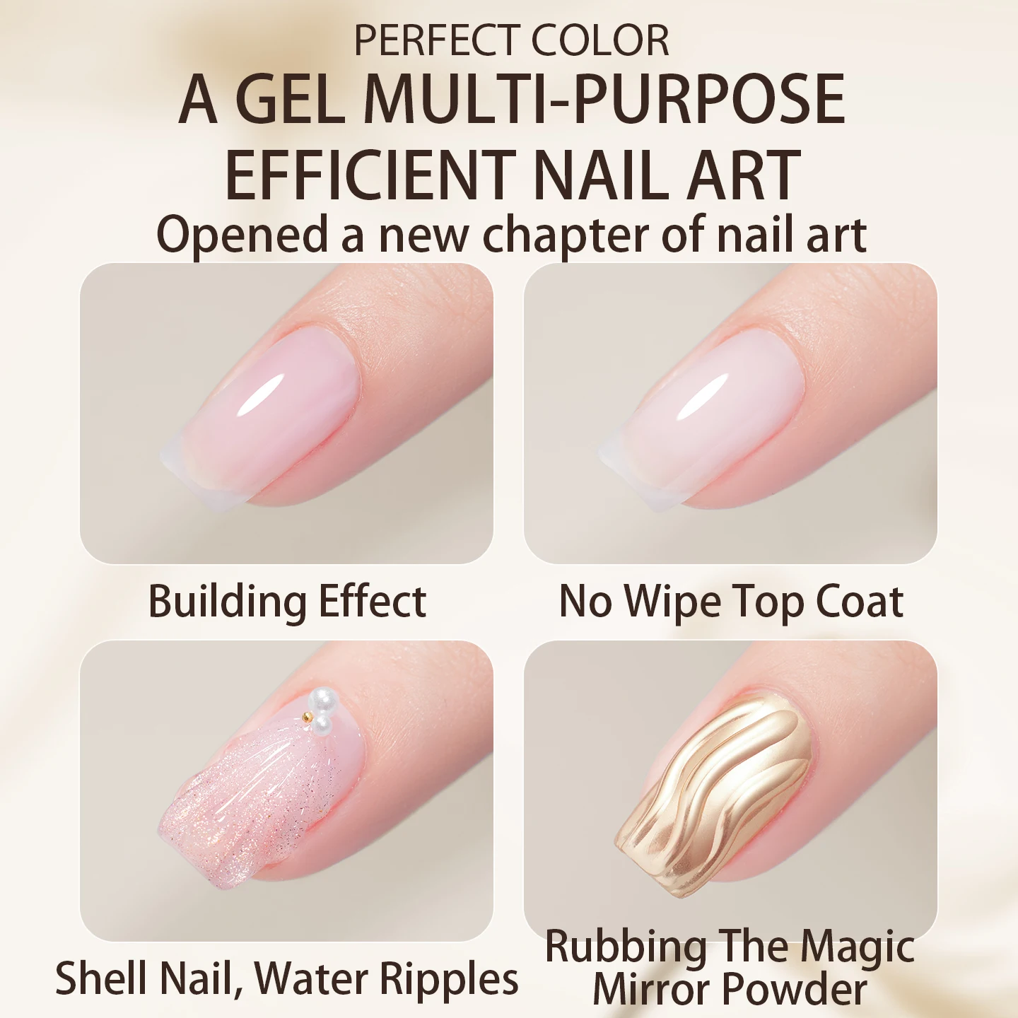 Coat supérieur en Gel de couleur parfaite pour poudre à ongles chromée, 1 pièce, 20g, brillant comme un miroir, couche de finition en poudre chromée longue durée 2 en 1 pour le bricolage
