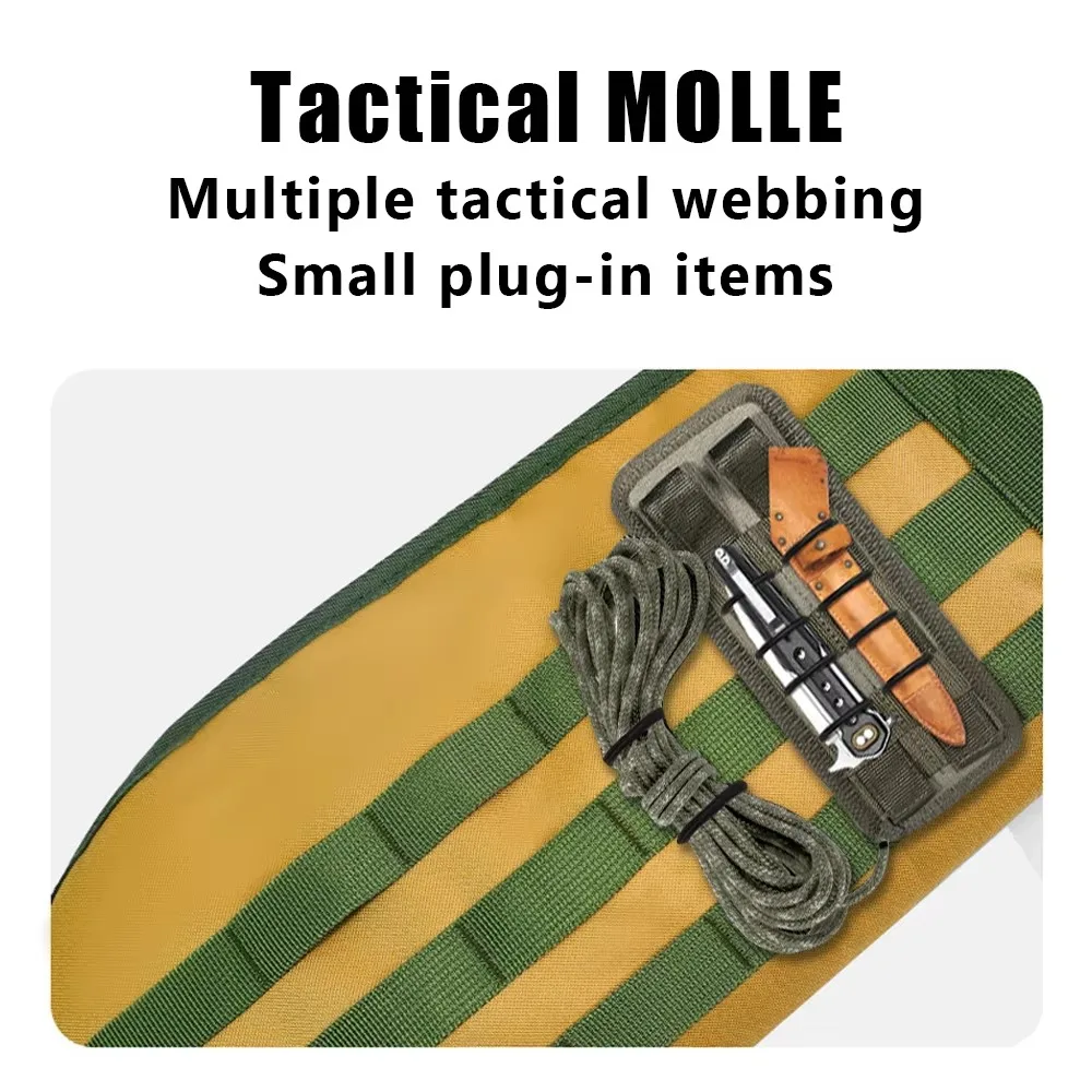 Tactical Rifle Bag 130cm Shotgun Transport Case Shotgun Bag Molle Hunting Gun Carrier Pouch Soft Padded Case with Shoulder Strap
