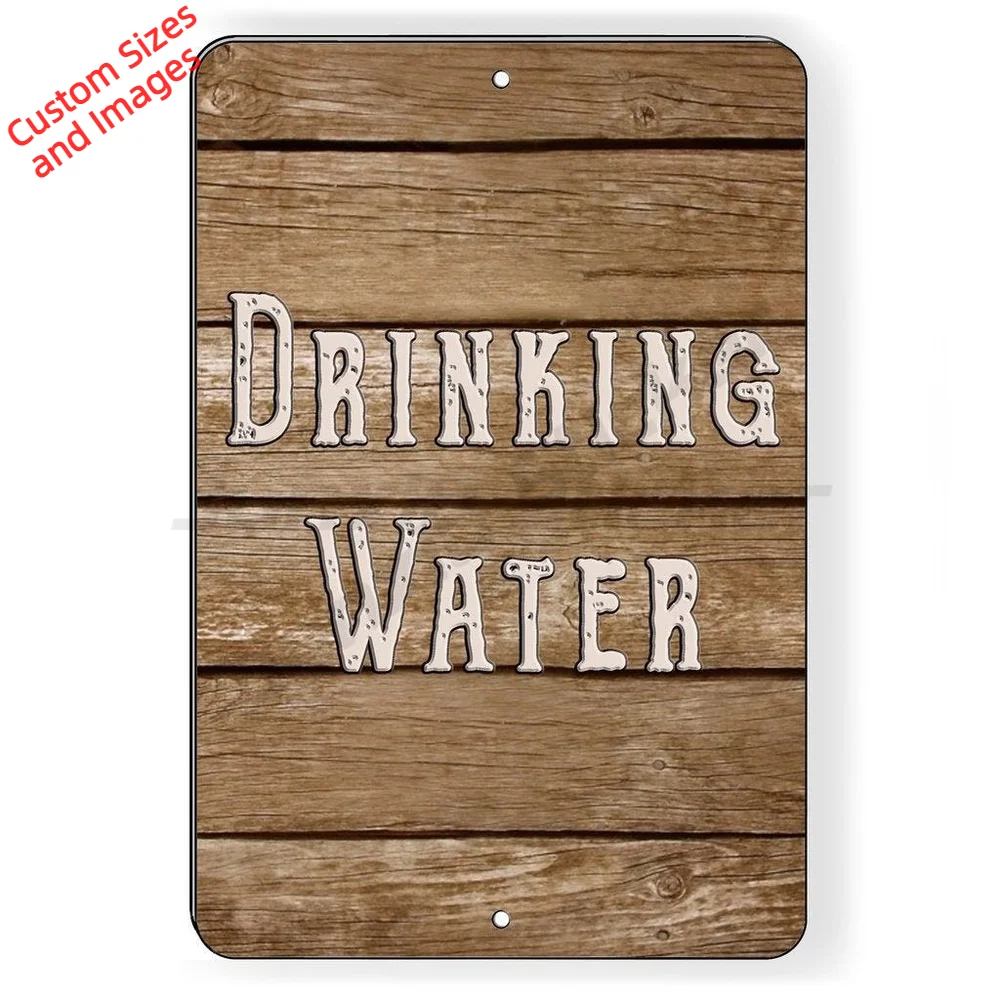 Drinking Water Rustic Look PVC Sticker For Workplace Waterproof UV Resistant For Indoor And Outdoor Use Decal Safety Notice