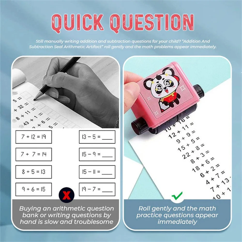 Math Toys Practical Long Lasting And Durable Product Length 8.8 * 8.5cm Student Stamp Exercise Stamp Be Easy To Operate