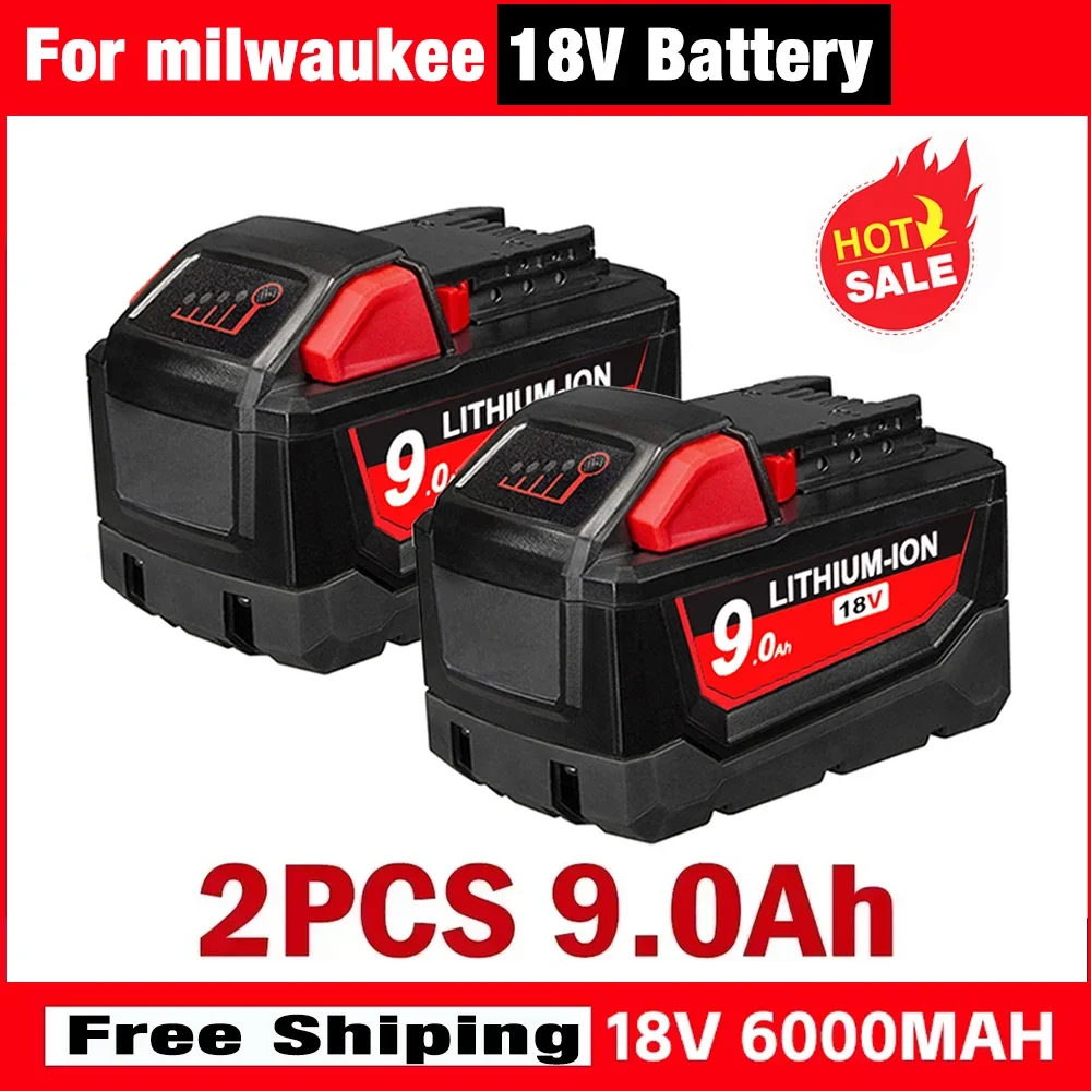 

For Milwaukee M18 18V 12000mAh Li-ion Replacement Battery M18B5-XC For Milwaukee 18V Tool Rechargeable Battery Dual Charger