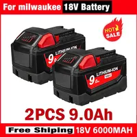 🔥For Milwaukee M18 18V 12000mAh Li-ion Replacement Battery M18B5-XC For Milwaukee 18V Tool Rechargeable Battery Dual Charger