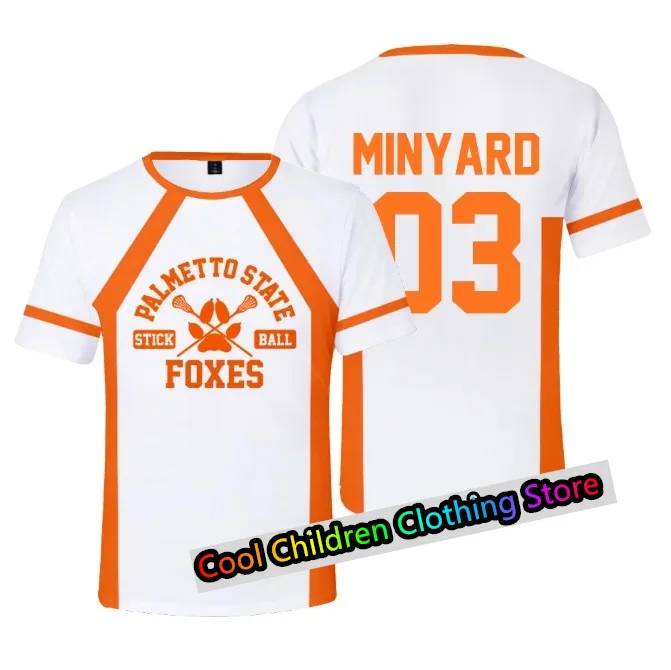 2024 New The Foxhole Court Palmetto State Foxes Lacrosse Jersey Cosplay WILDS MINYARD 3D Tshirt Men/Women Short Sleeve Kids Tees