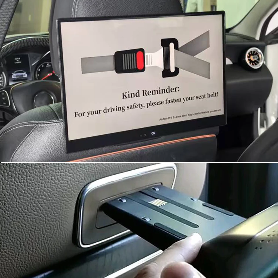 

13,3-дюймовый 8-ядерный HD 4K автомобильный экран Android 16,0, монитор подголовника Plug and Play для Mercedes GLS X167, развлекательная система заднего сиденья