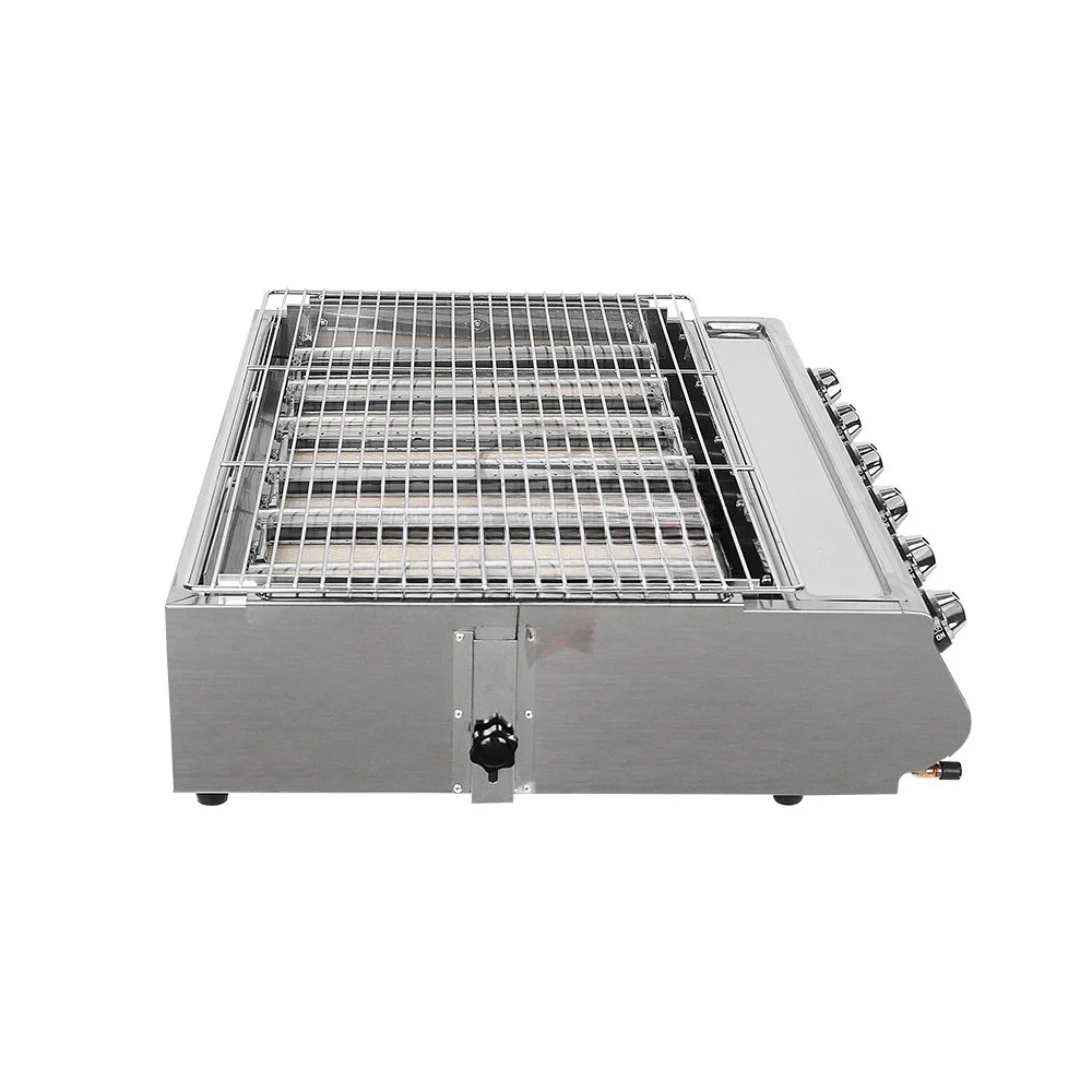 Factory Direct 2026 Gas Grill 6 burner Smokeless Bbq European Outdoor Tabletop Griddle Barbecue Smokeless Gas BBQ Grill