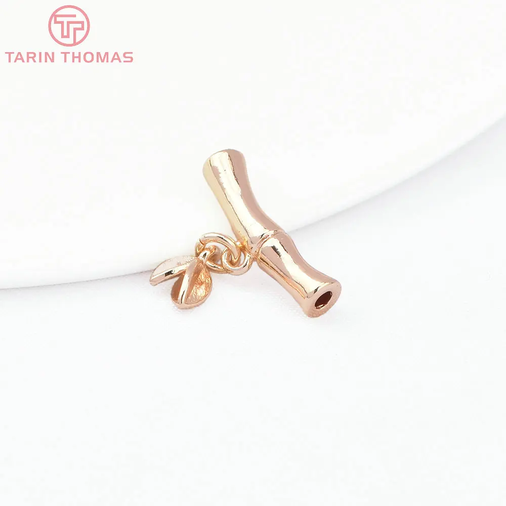 

(8488) 4PCS 3x15.5MM 24K Gold Color Brass Bamboo Joint Shaped Curved Bracelet Tube Connector High Quality Jewelry Accessories
