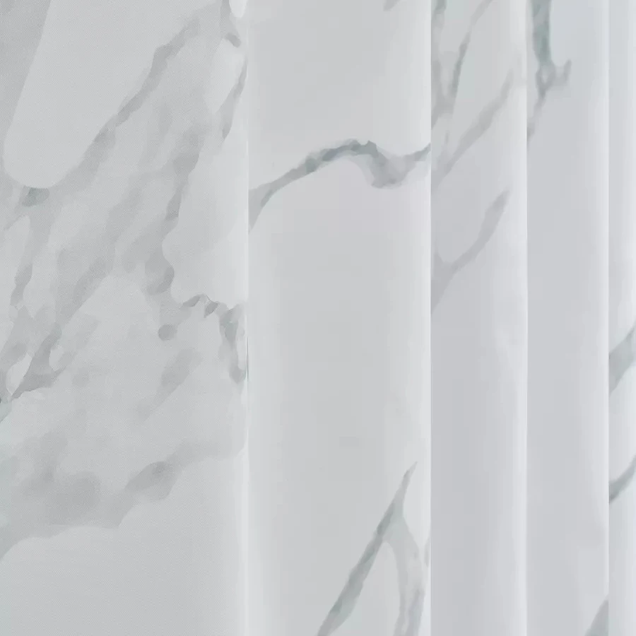 1PC waterproof and impermeable marble texture bathroom large ring shower curtain, no hook, 71inx71in