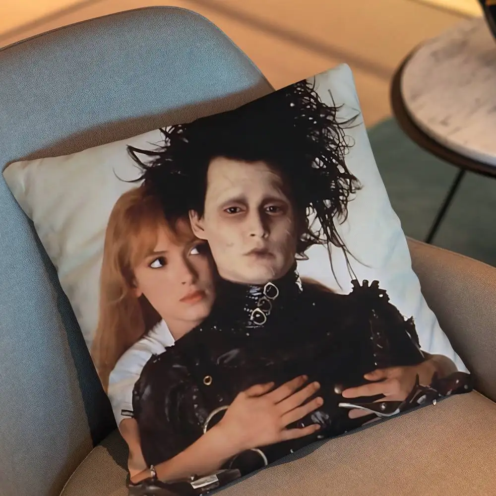 Character Close up Johnny Depp Pillow Case Anti-dustmite Pillowcase Invisible zipper silky short plush Sofa cushion cover