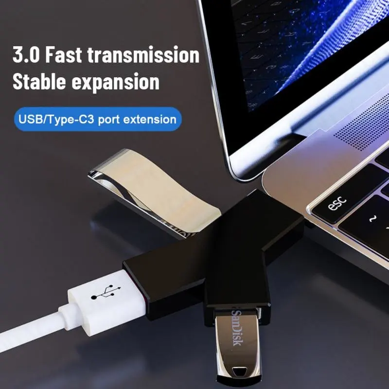 Type C Naar Usb 3.0 2.0 Hub Mini Y-Vormige 3 In 1 USB-C Hub Multi Usb Splitter Hub Power Adapter Extender Voor Pc Computer Laptop