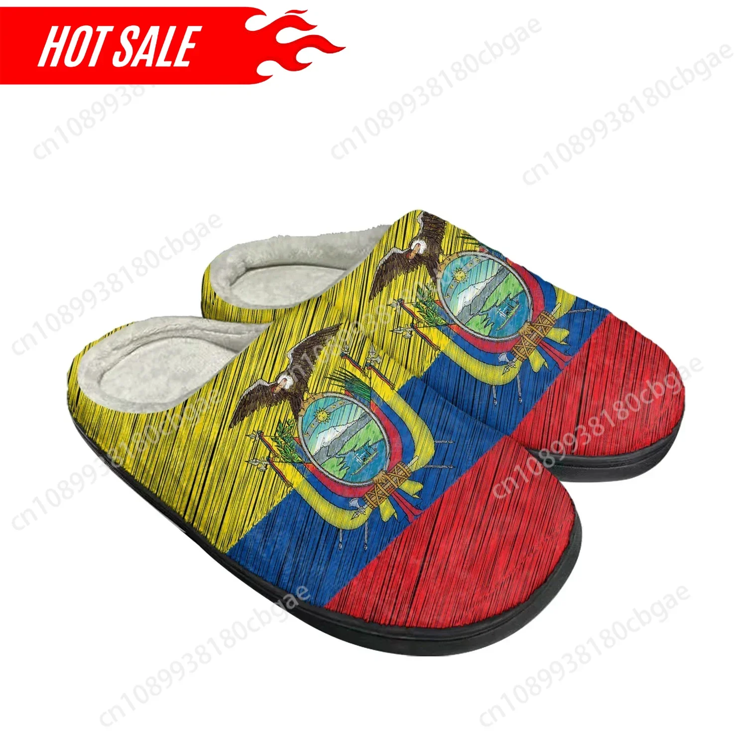 Hot Ecuador Flag Home Cotton Custom Slippers Mens Womens Sandals Ecuador Plush Bedroom Casual Keep Warm Shoes Thermal Slipper