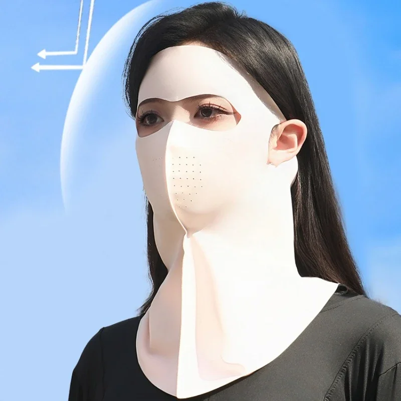 1Pcs UPF500+ Ice Silk Full-Face Sun Protection Mask for Wome