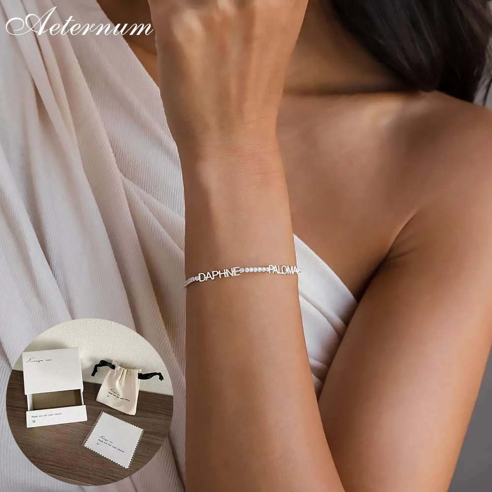 

Personalized Stainless Steel Zircon Chain Bracelet with Shiny Diamond Jewelry Custom Name Wedding Engagement Valentine's Day