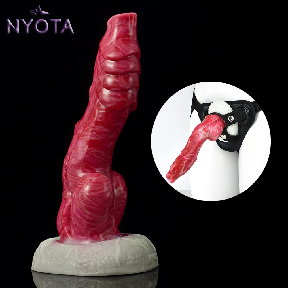 

NYOTA Silicone Wolf Monster Dildo Strap-on Fantasy Penis Sex Toys For Women Men G-point Massage Anal Plug Female Masturbation