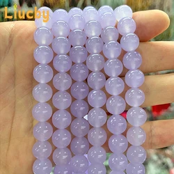 Lavender Chalcedony Natural stone Shiny dazzling beads for Jewelry Making DIY Accessories anklet 15