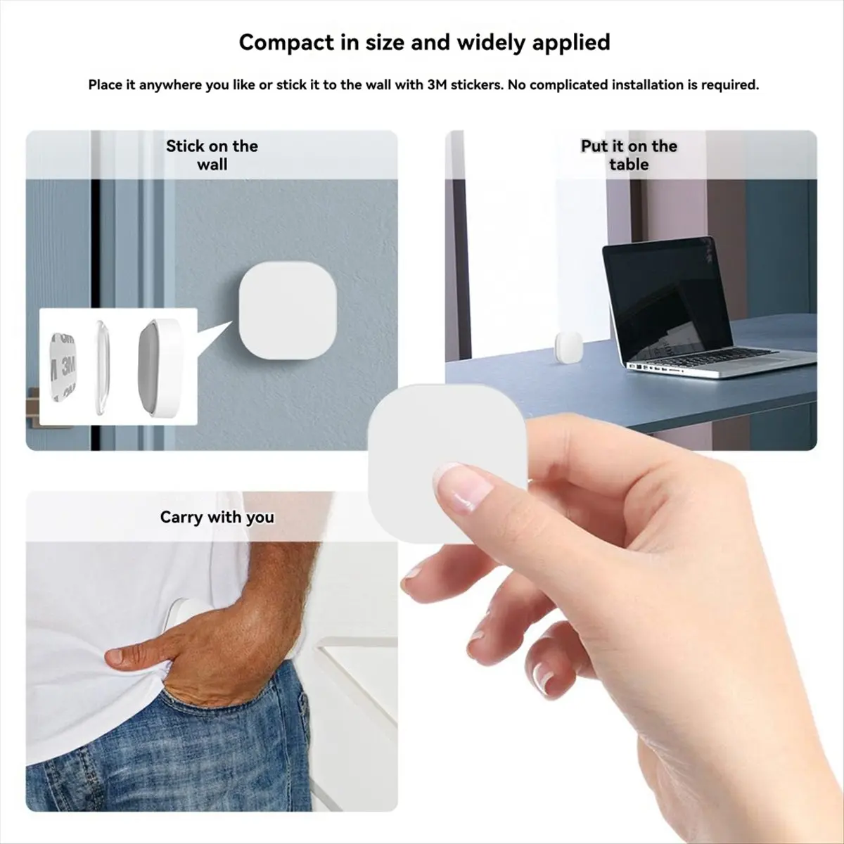 

ABFS 2Pcs Tuya ZigBee Smart Button Switch Wireless Remote Control Multi-Scene Linkage Switch Automation Scenario