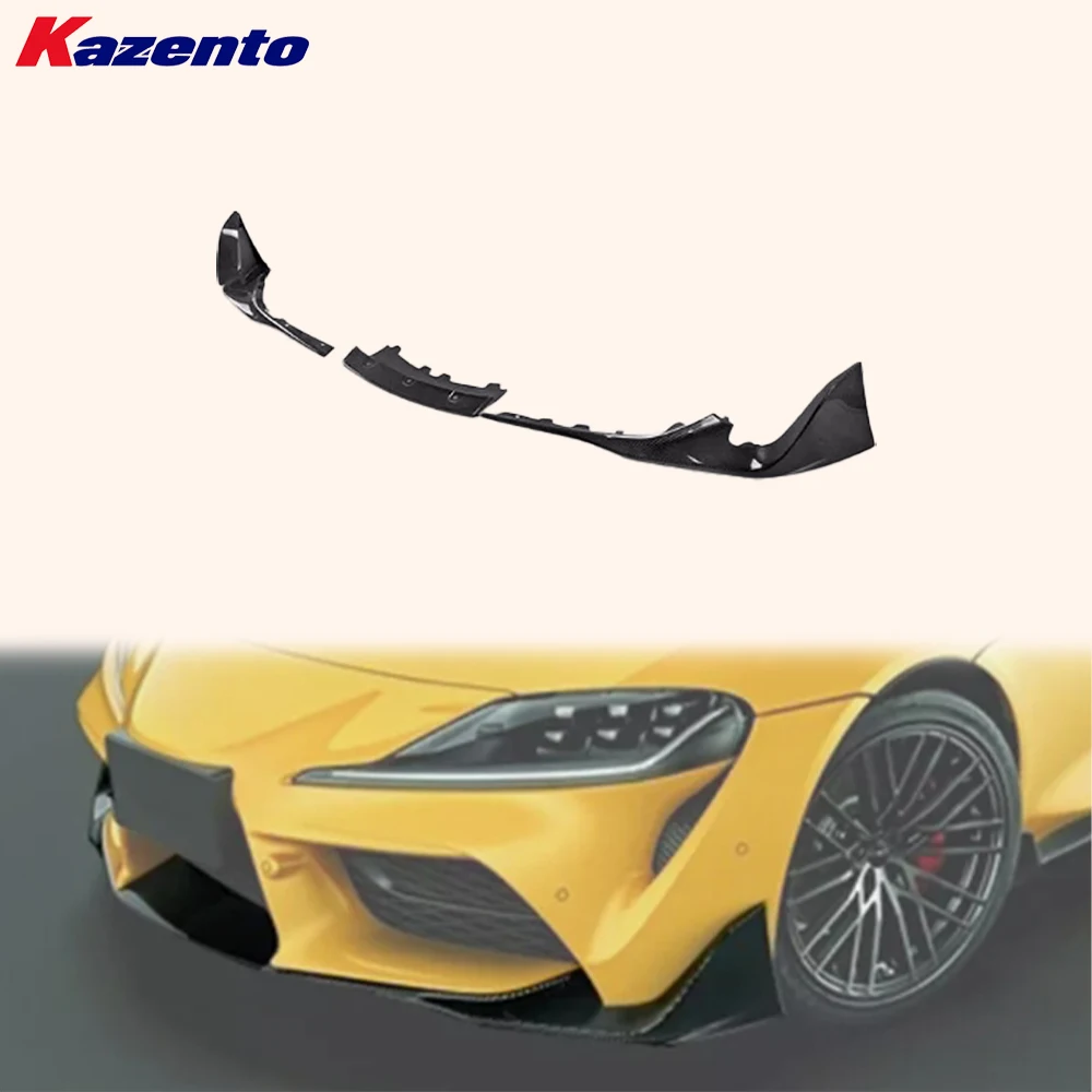 

For Toyota 19+ Supra A90 T Type Carbon Fiber Front Bumper Lip Body Kit 3pcs
