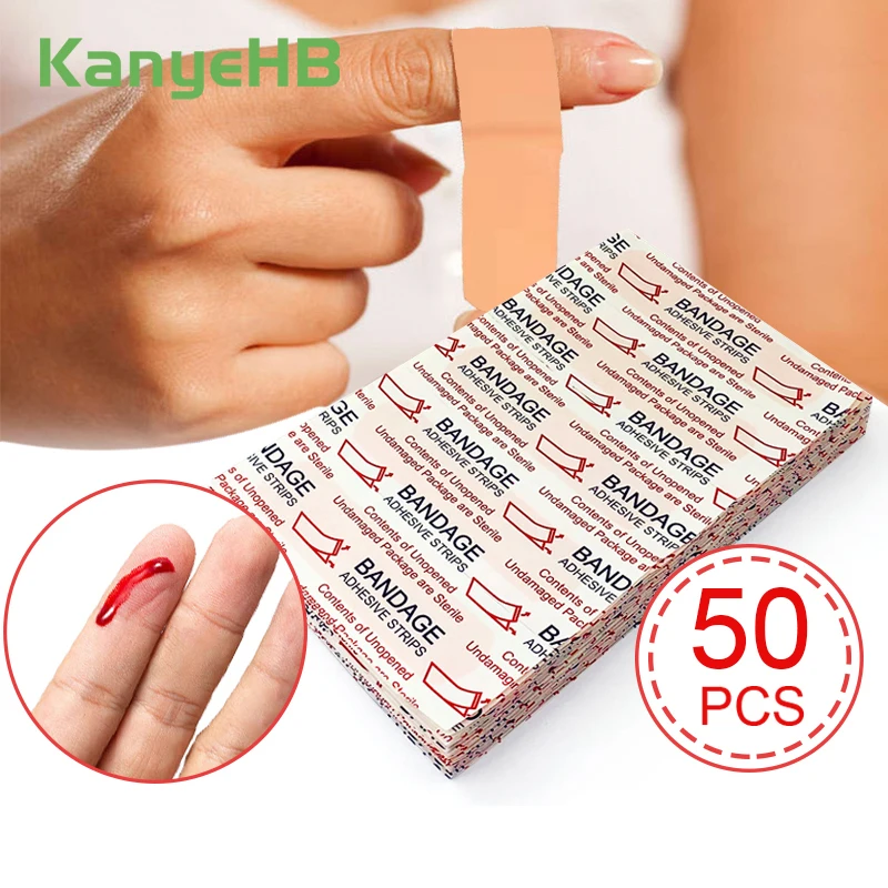 

50pc Waterproof Band-Aids Sterile Wound Patch Band Aid Hemostasis Adhesive Bandage Wound Dressing Bandaids First Aid Kit A274