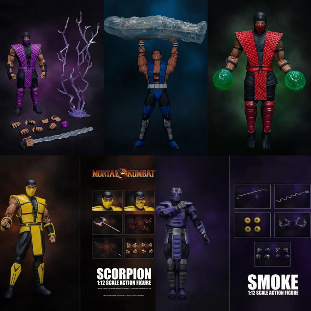 Storm toys 1/12 Scale Collectible Mortal Kombat Ninja Rain ERMAC Sub-Zero SMOKE Scorpion 6 Inches Action Figure Model