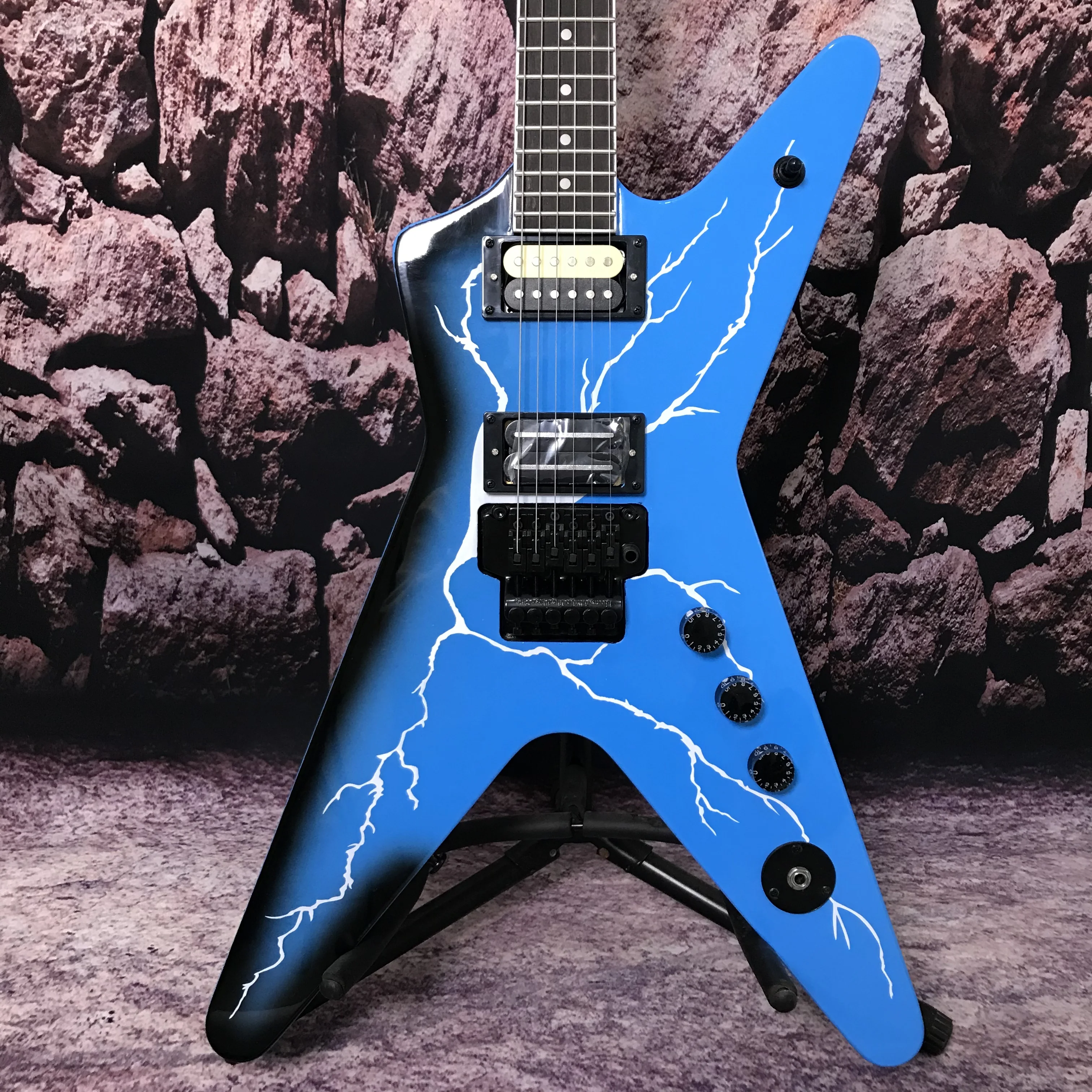 Blue Dimebag Dean Electric Guitar ML From Hell Lighting Body Bridge hot sale