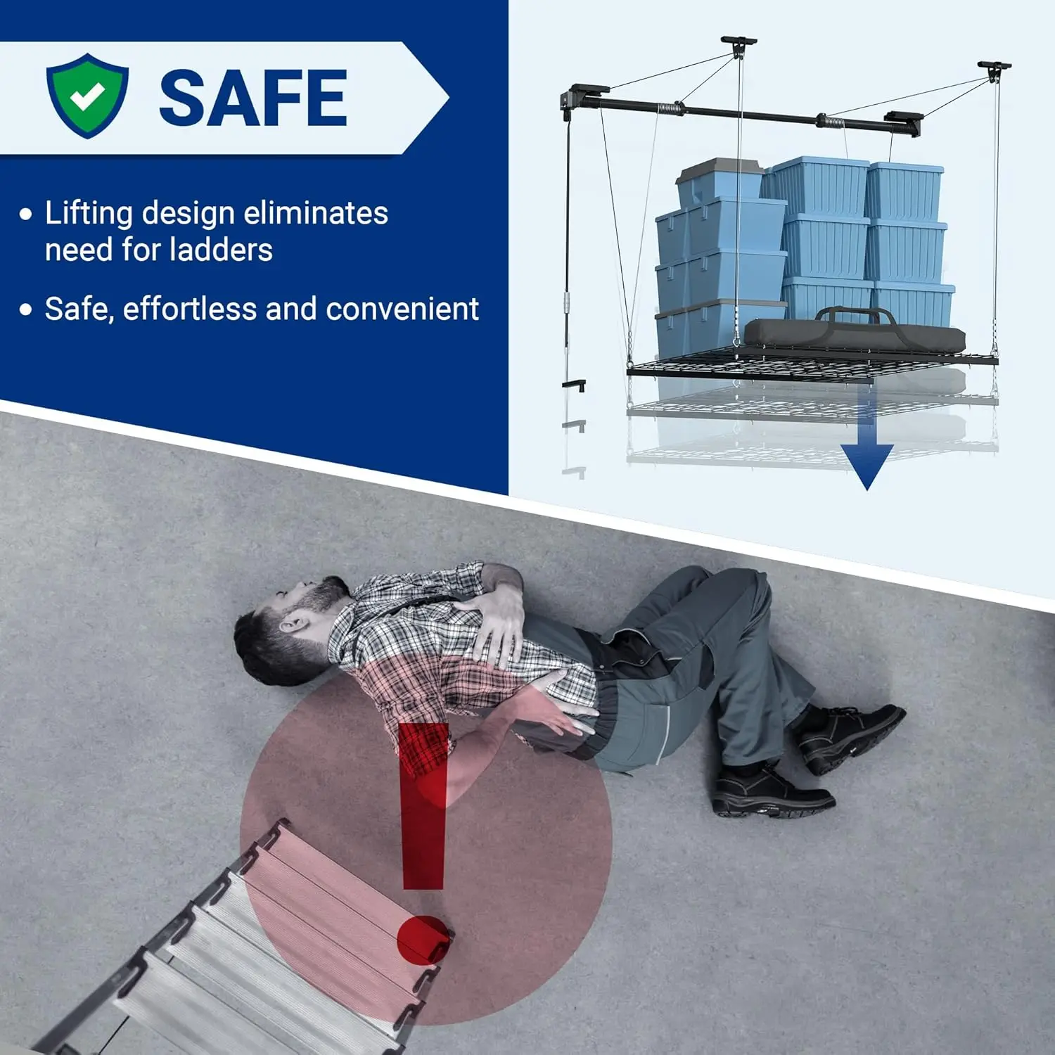 GL1-estante de techo de Metal resistente para garaje, sistema de organización ajustable, 4x4 pies