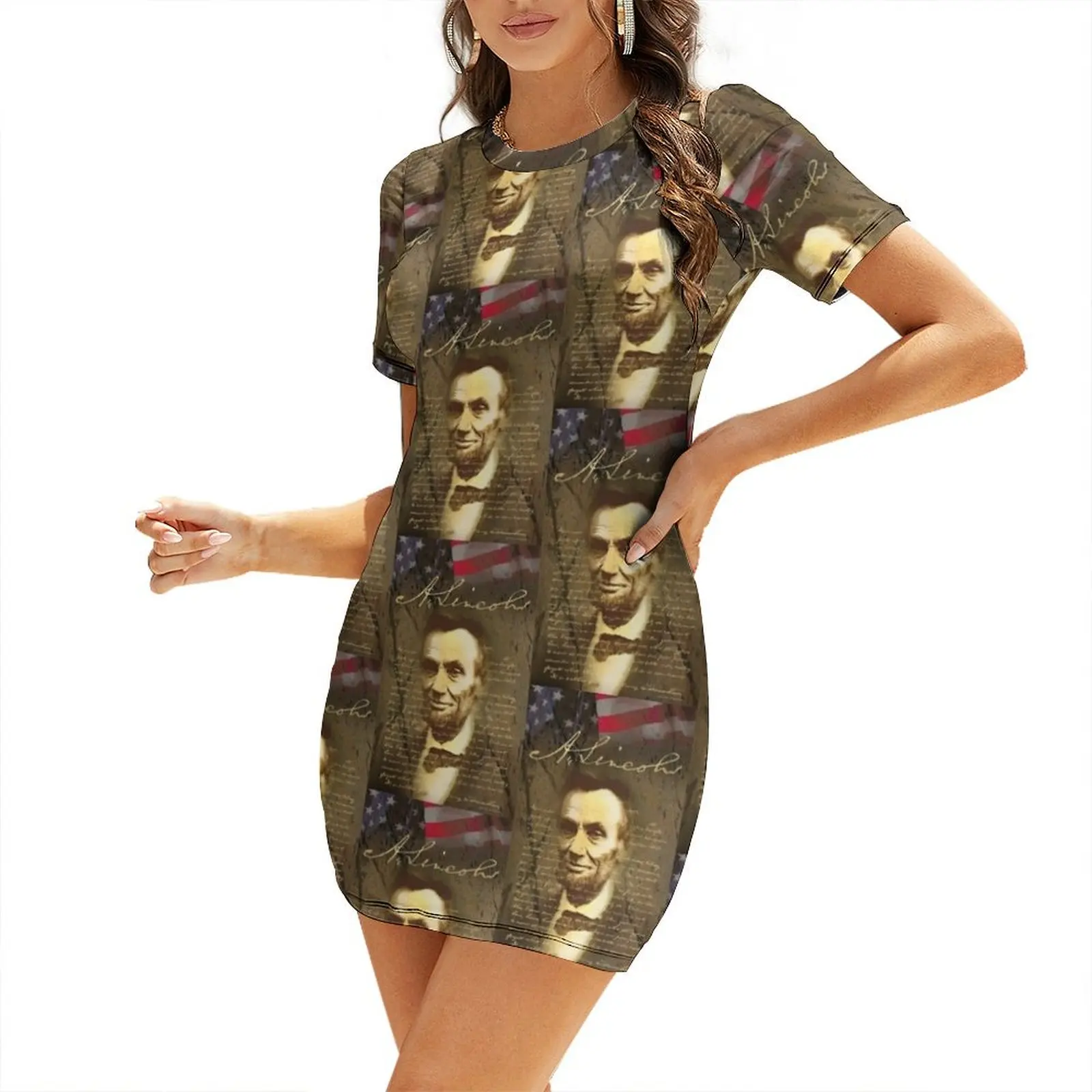 

Abraham Lincoln Short-Sleeved Dress dress dresses evening dress ladies womens women's evening dresses