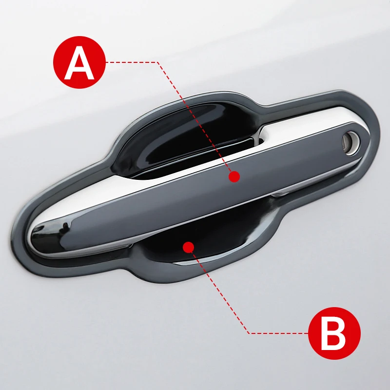 الفولاذ المقاوم للصدأ مقبض باب السيارة السلطانية غطاء الكسوة واقية ملصق لتويوتا RAV4 XA50 الهجين 2019 2020 2021 2022 2023 2024 #3
