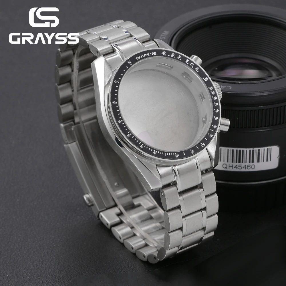 NEW 39.7MM VK63 For VK63 watch accessories watch parts Fits 20mm strap 316L  For Speed Master Metal Case Bezel chronograph