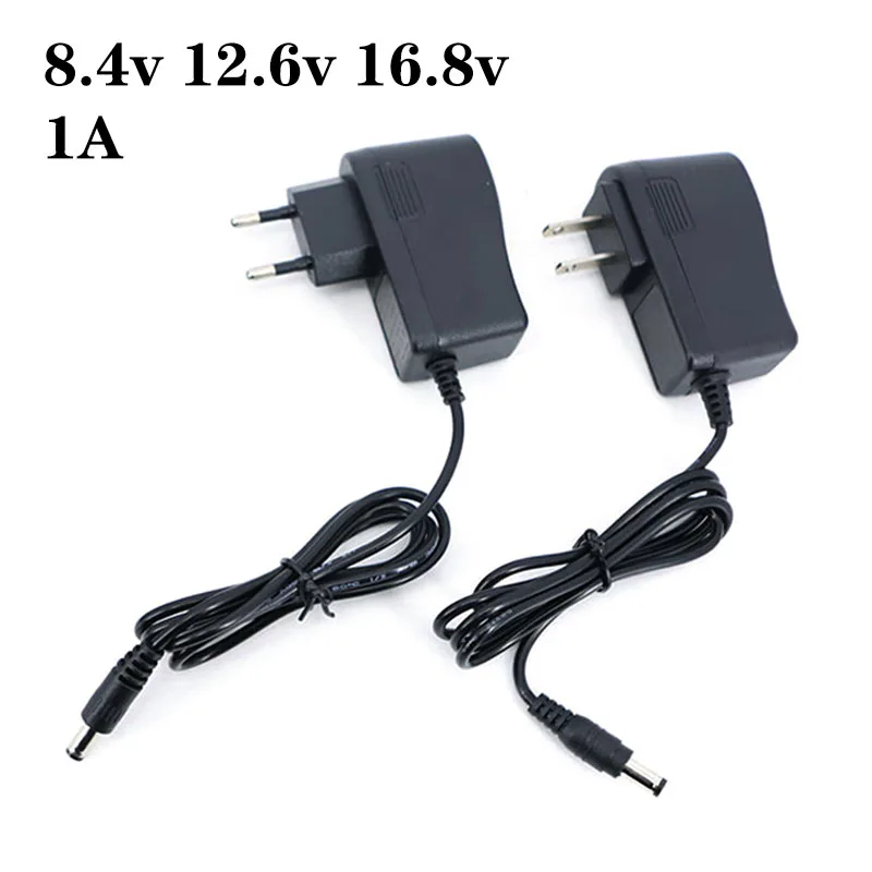 AC to DC 8.4v 12.6v 16.8v 1A 1000mA 5.5x2.5mm Adapter Power Supply Charger EU US plug for Drill Driver Screw driver Battery