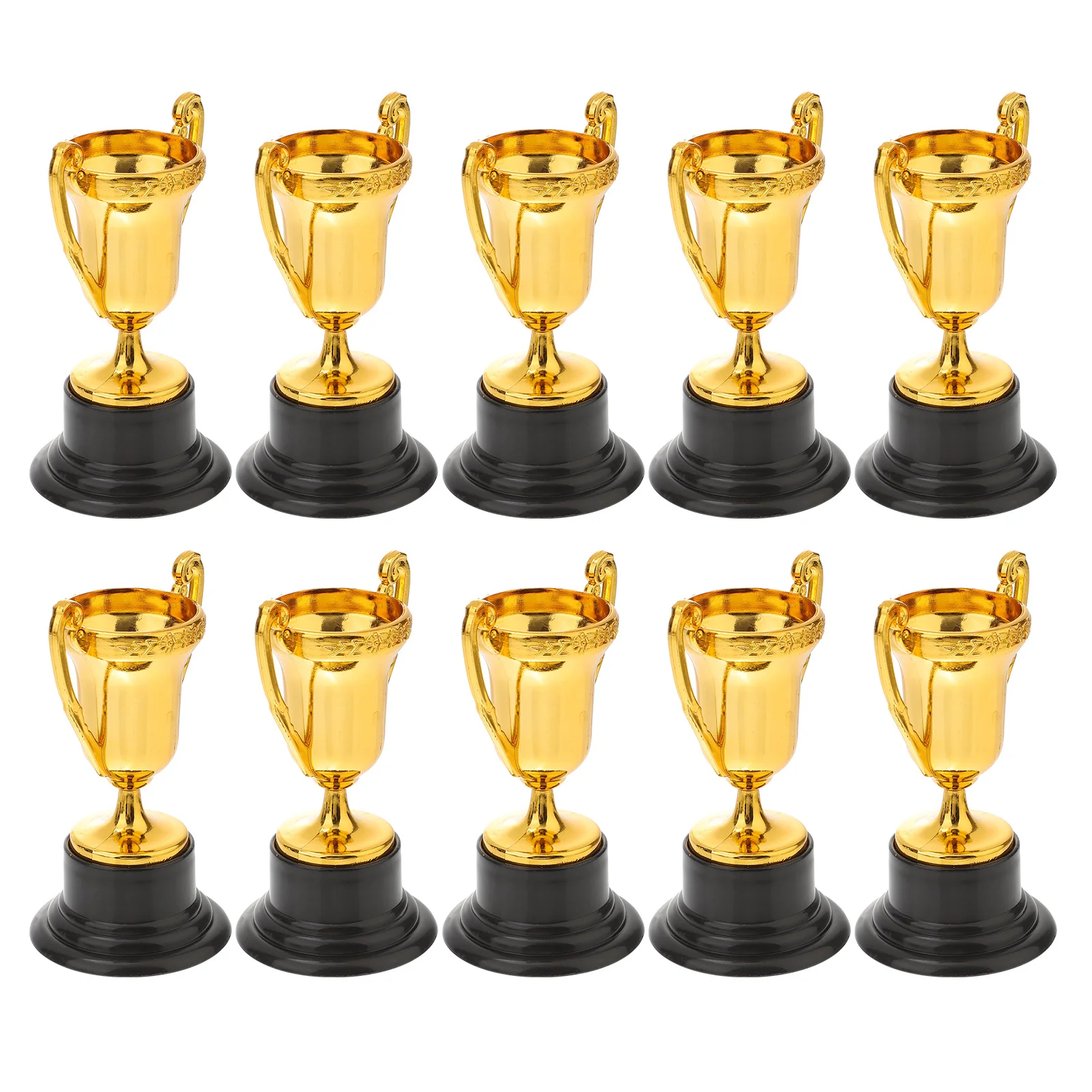 10PCS Mini Plastic Gold Cups Trophies Mini Plastic Trophies Kids Rewards Decoration Toys for Children Early Learning Toys Prizes